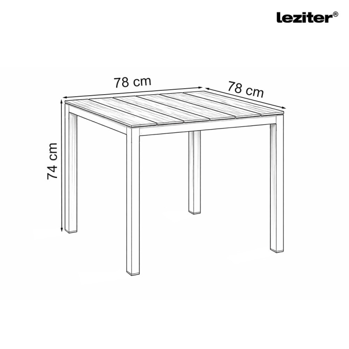 Leziter Evan masă de grădină din plastic cappuccino [3]