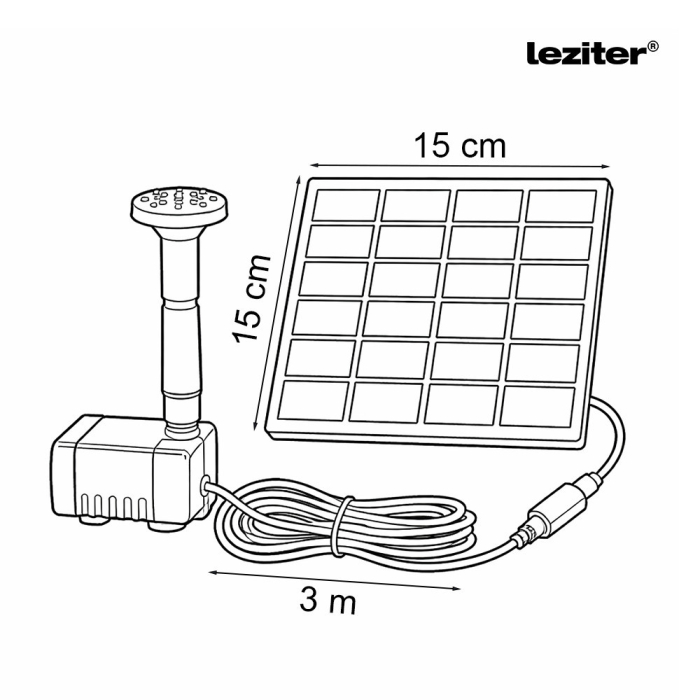 Leziter Fântână solară 15 cm [3]