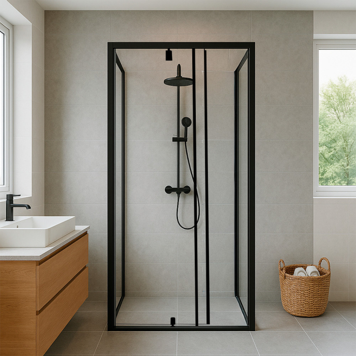 Leziter Flexi 80x80 cm cabină de duș unghiulară montată pe perete fără tavă de duș [2]