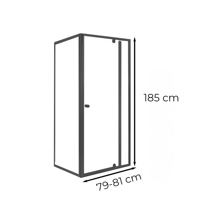 Leziter Flexi 80x90 cm cabină de duș asimetrică montată pe colț, fără tavă de duș [3]