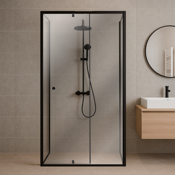 Leziter Flexi 80x90 cm cabină de duș asimetrică montată pe perete fără tavă de duș [2]