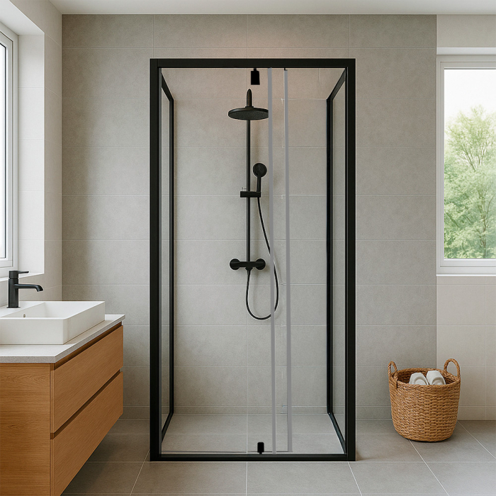 Leziter Flexi 90x90 cm cabină de duș unghiulară montată pe perete fără tavă de duș [2]