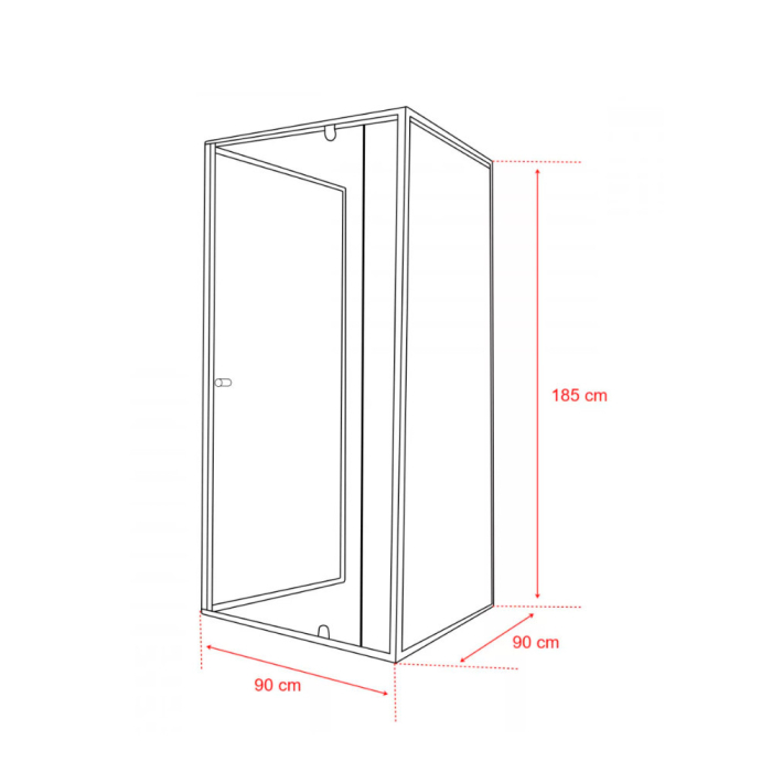 Leziter Flexi 90x90 cm cabină de duș unghiulară montată pe perete fără tavă de duș [3]