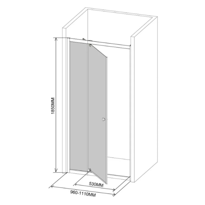 Leziter Flexi ușă de duș reglabilă 96-111x185 cm [3]