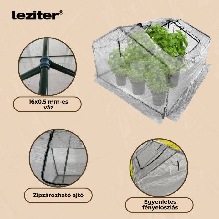 Leziter Folie pentru pat germinativ 180x140x94 cm albă [4]