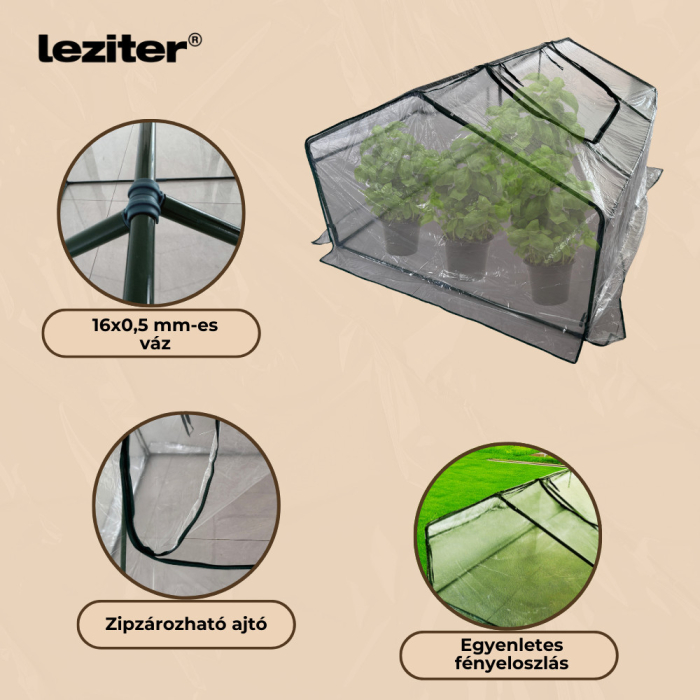 Leziter Folie pentru pat germinativ 180x140x94 cm transparentă [4]