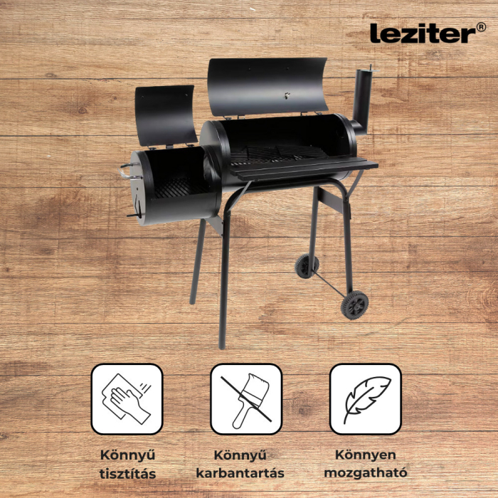 Leziter Grătar de grădină cu cărbune și afumătoare [4]