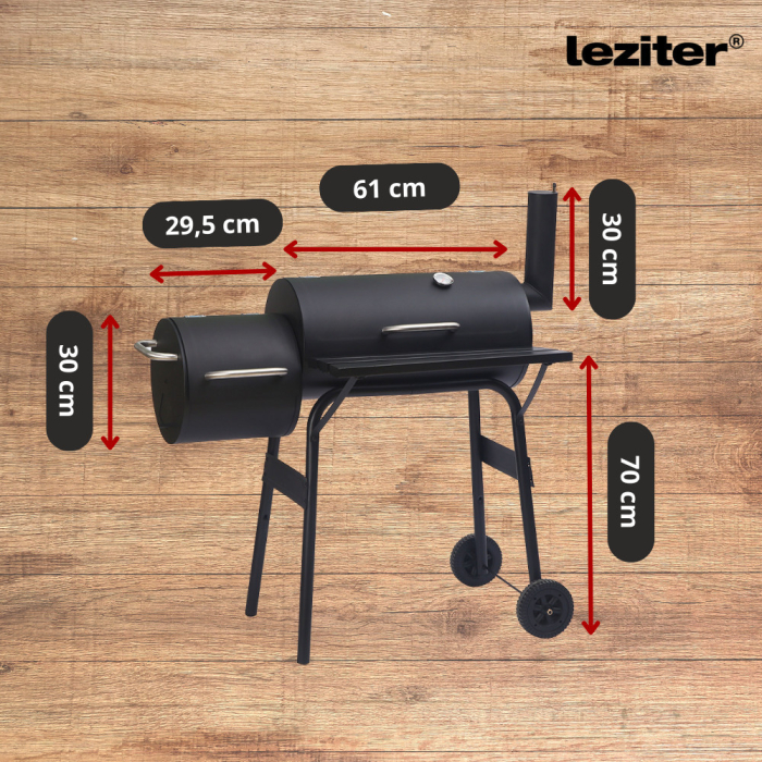 Leziter Grătar de grădină cu cărbune și afumătoare [3]