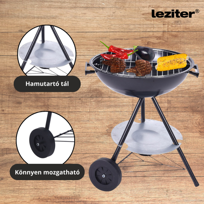 Leziter Grătar de grădină cu cărbune și roți [5]