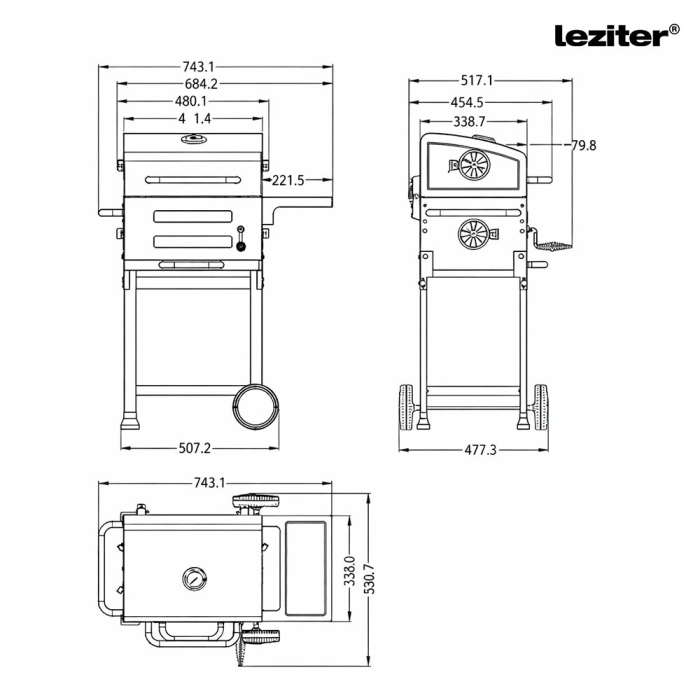 Leziter Grătar multifuncțional Helix cu cărbune de lemn [3]