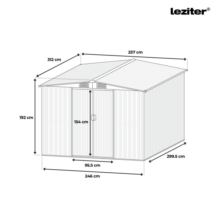 Leziter Idaho 10x8 gradina instrument de stocare casa [3]