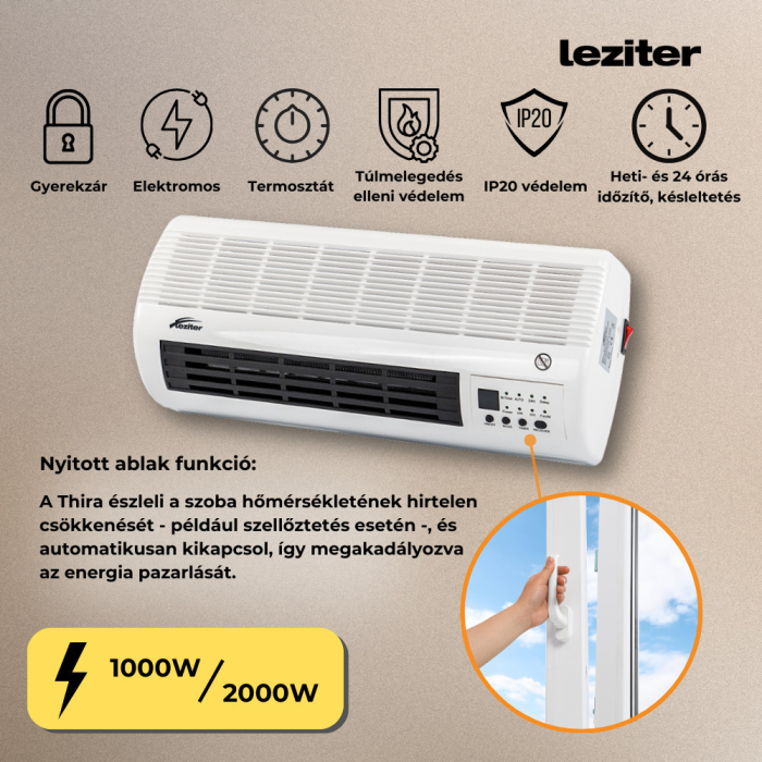 Leziter Încălzitor electric de perete Thira 1000W/2000W [5]