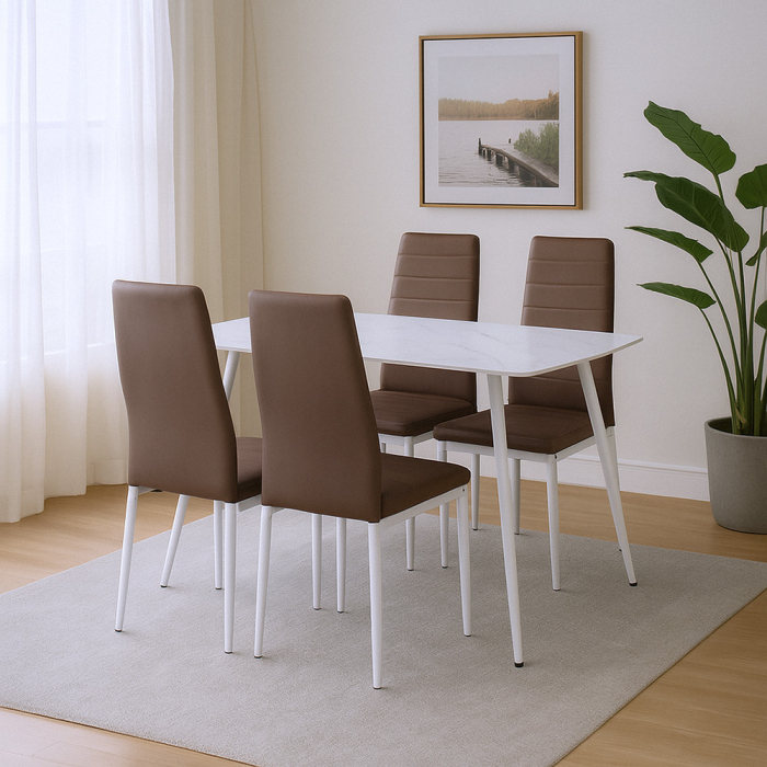 Leziter Jenna 4+1 set de sufragerie maro [2]