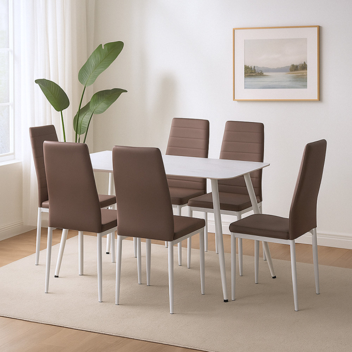 Leziter Jenna 6+1 set de sufragerie maro [2]