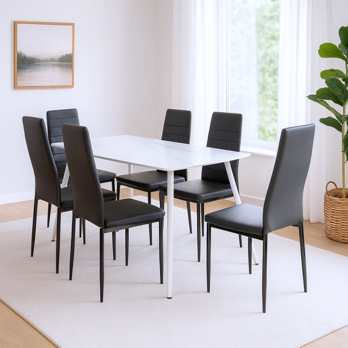 Leziter Jenna 6+1 set de sufragerie negru [2]