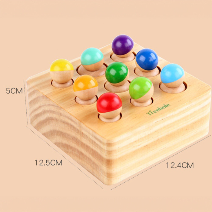 Leziter Jucărie din lemn Montessori pentru dezvoltarea abilităților, cu potrivirea formelor [5]