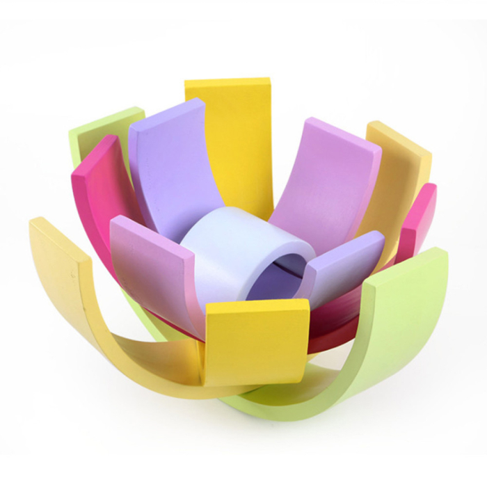Leziter Jucărie din lemn Montessori Rainbow Builder [4]