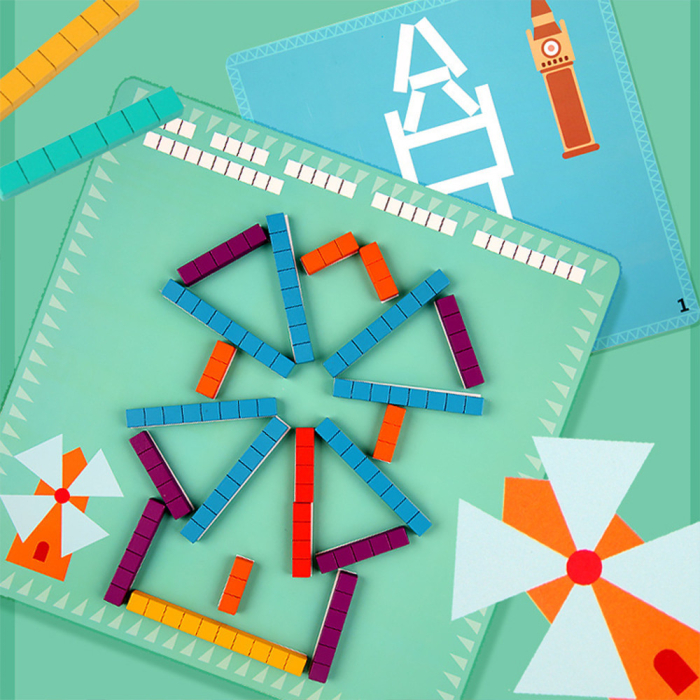 Leziter Jucărie educativă din lemn, puzzle cu bețe de numărat și aritmetică [3]