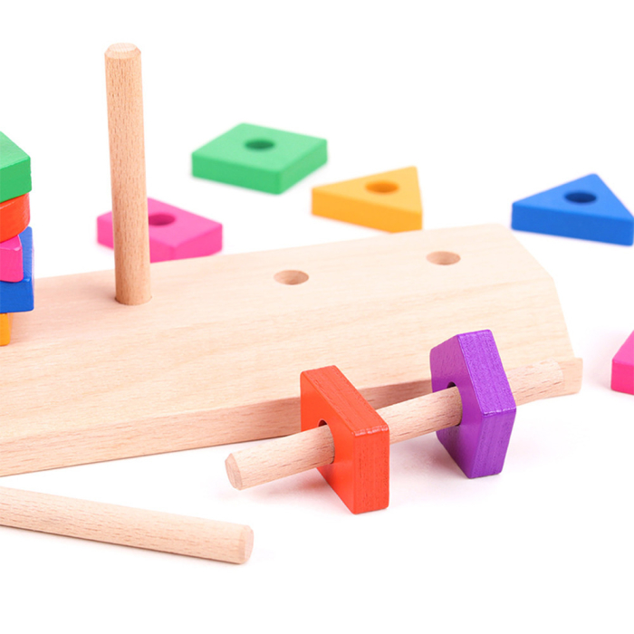 Leziter Jucărie Montessori din lemn pentru sortarea formelor [6]