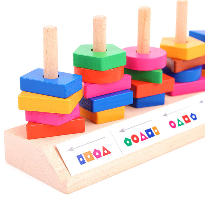 Leziter Jucărie Montessori din lemn pentru sortarea formelor [3]