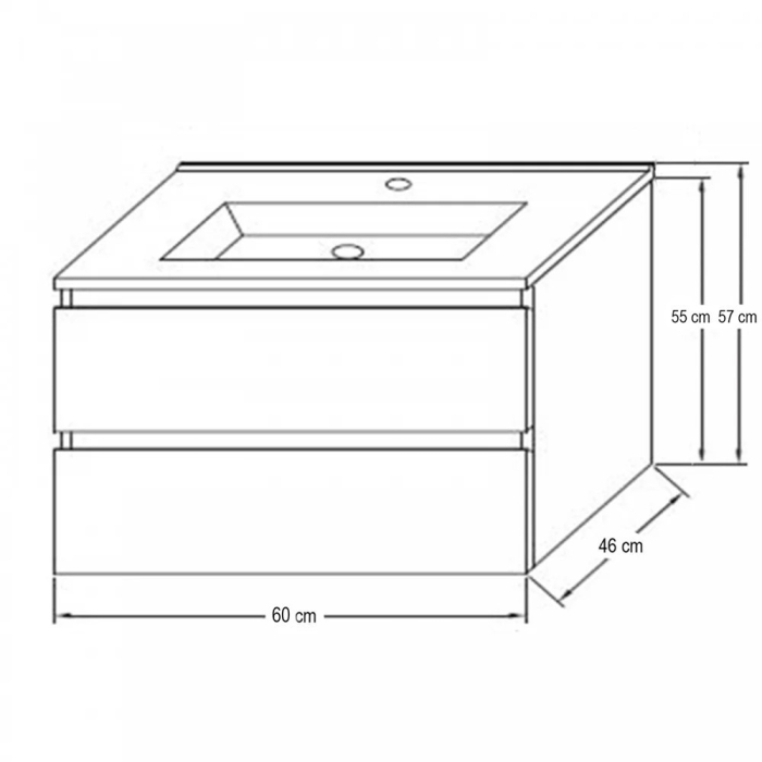 Leziter Leziter PO60AANCT0 Porto 60 mobilier de baie inferior în antracit țară stejar / fără chiuvetă [4]