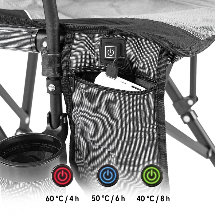 Leziter Leziter Premium fotoliu încălzit cu suport pentru pahare gri [5]