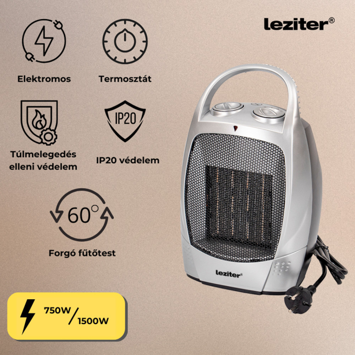 Leziter Loa încălzitor electric rotativ ceramic 750W/1500W [6]