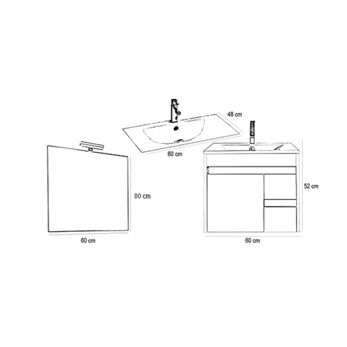 Leziter Set mobilier baie Luna Prime 60, alb [2]