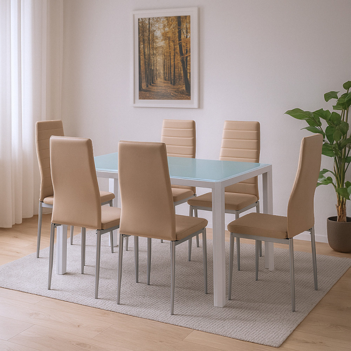 Leziter Mabel 6+1 set de luat masa bej-gri [2]