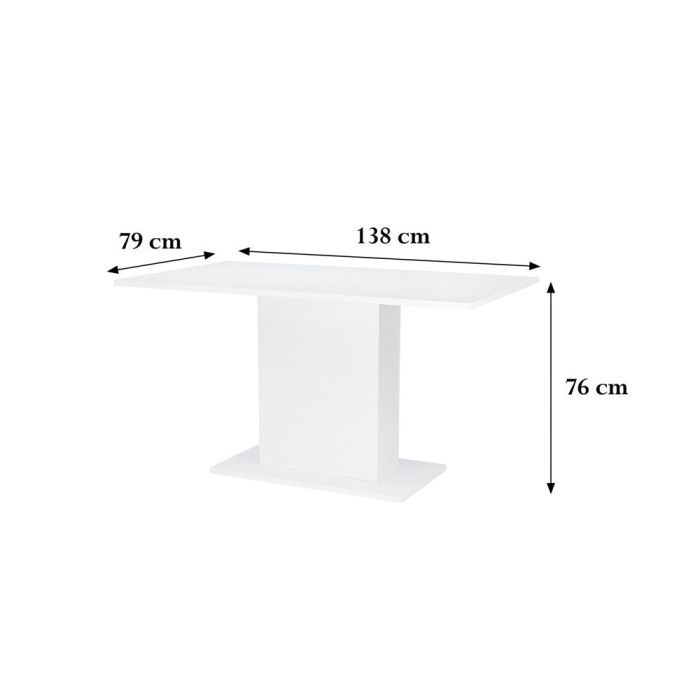 Leziter Yorki Elegant masă de luat masa 138x79 cm alb [3]