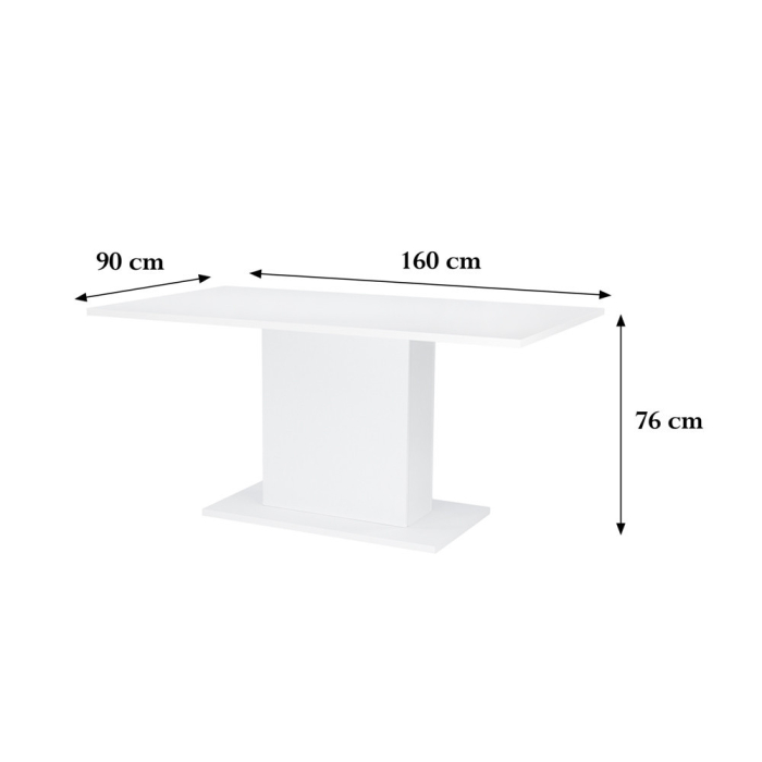 Leziter Yorki Masă de dining elegantă 160x90 cm alb [2]