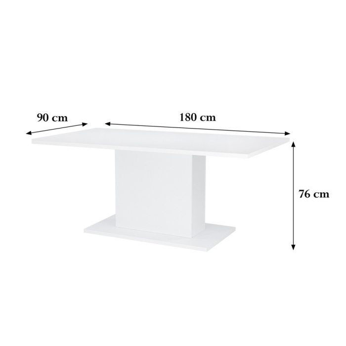 Leziter Yorki Masă de dining elegantă 180x90 cm alb [2]
