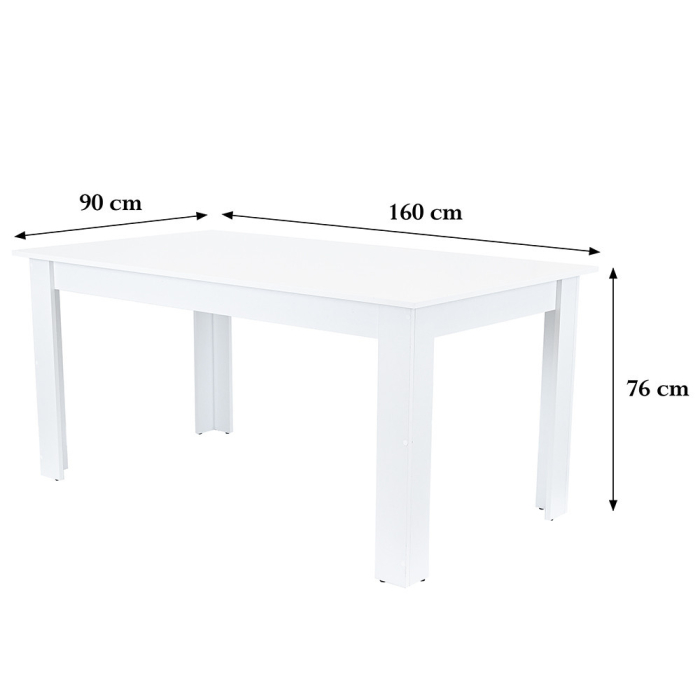 Leziter Masă de dining Yorki Standard 160x90 cm albă [4]
