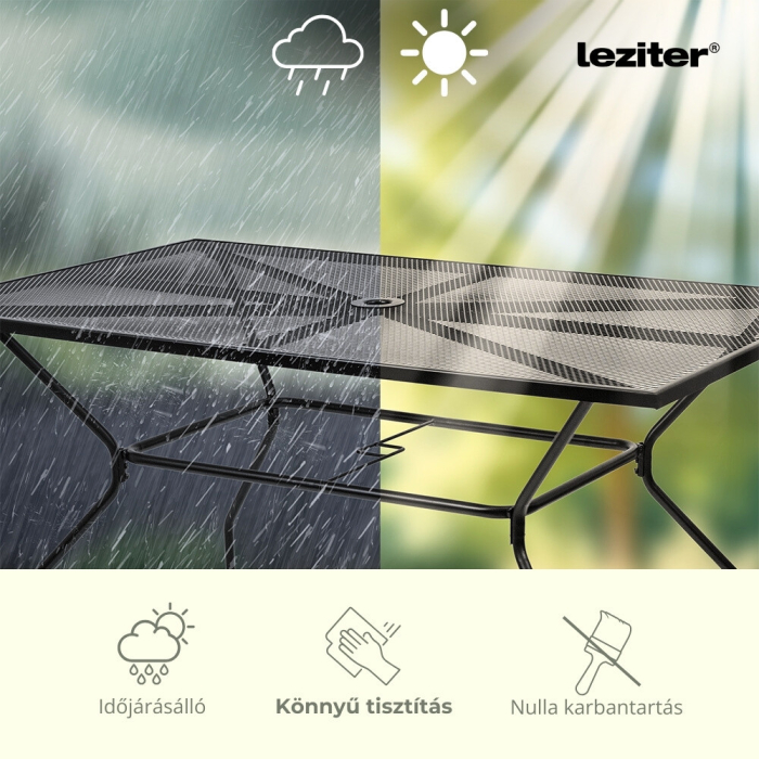 Leziter Masă de grădină din plasă metalică Melfi 150x90x75 cm antracit [5]