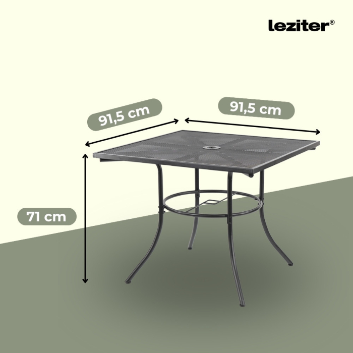 Leziter Masă de grădină din plasă metalică Melfi 91,5x91,5x71 cm antracit [3]