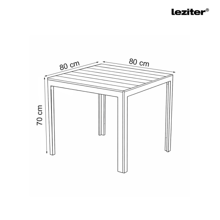 Leziter Masă de grădină Lido 80 cu cadru metalic [3]