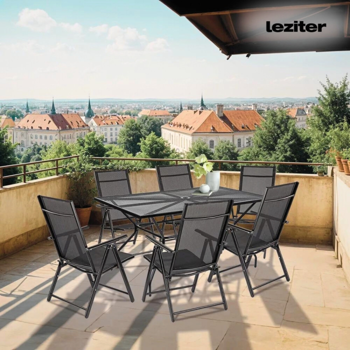 Leziter Masă de grădină Melfi din plasă metalică 150x90x75 cm [6]