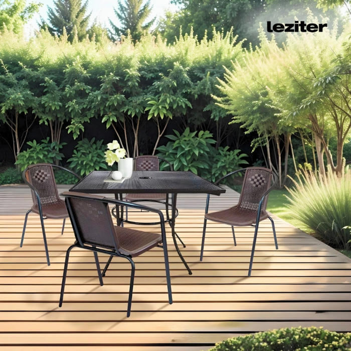 Leziter Masă de grădină Melfi din plasă metalică 91,5x91,5x71 cm [6]