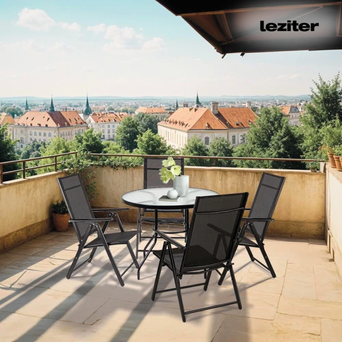 Leziter Masă de grădină Ordino cu cadru metalic și sticlă [6]