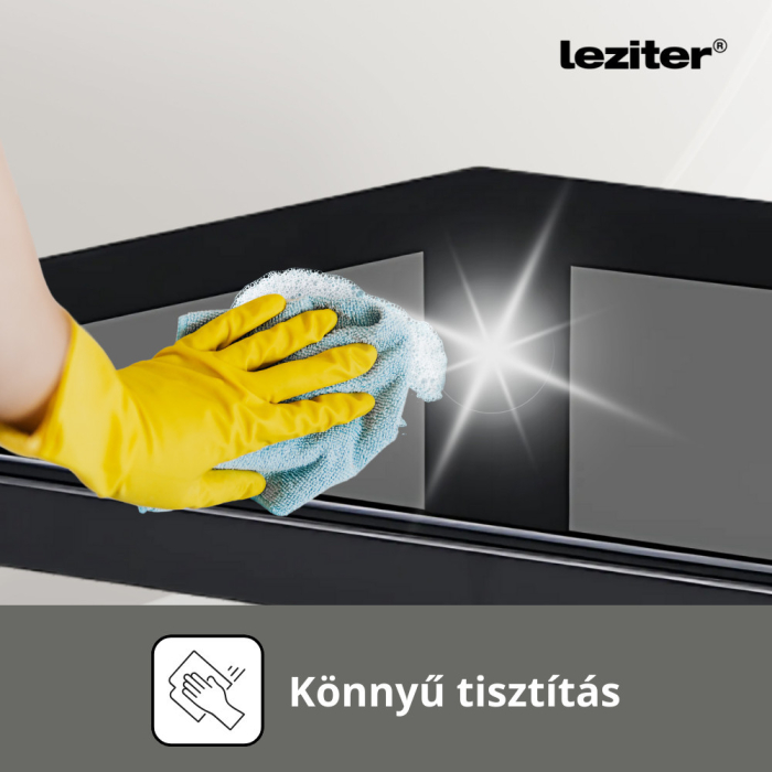 Leziter Masă pătrată din sticlă Clara 120 cm, neagră [5]