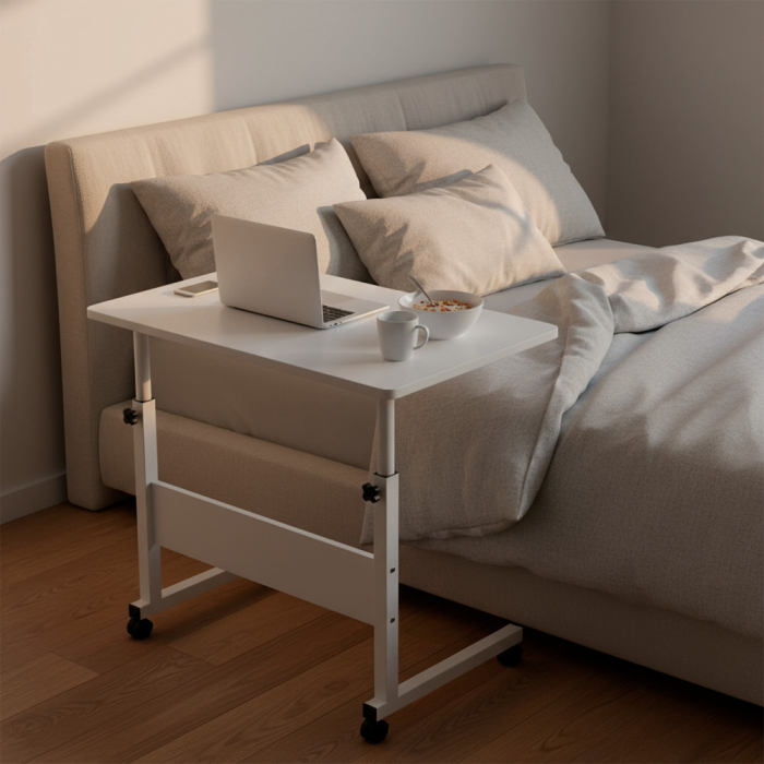 Leziter Masă pentru laptop cu înălțime reglabilă 80x40 cm alb [2]