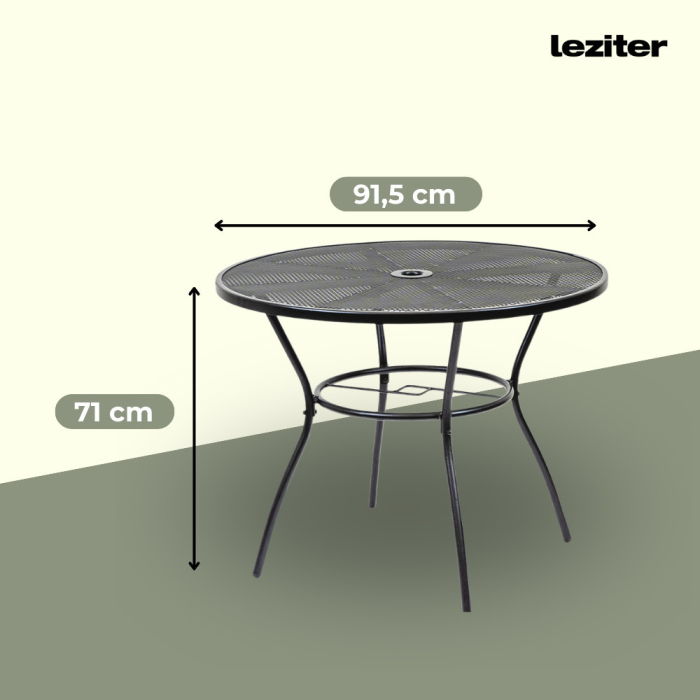 Leziter Masă rotundă de grădină Arko din plasă metalică [3]