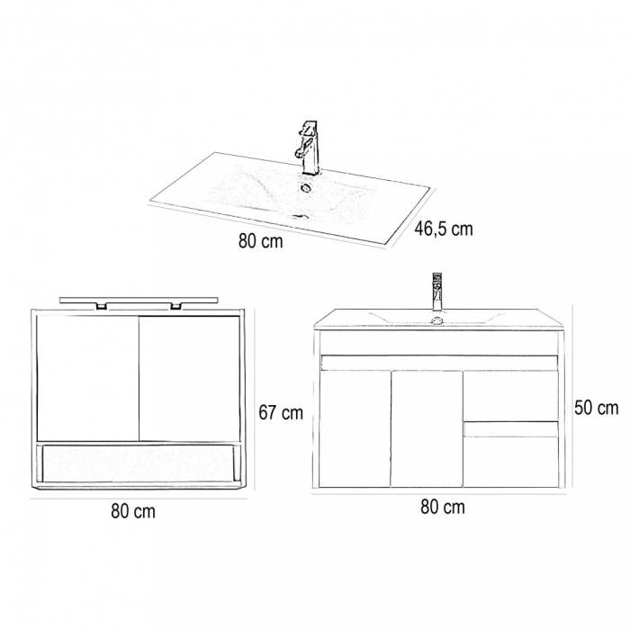 Leziter Masca chiuveta baie Luna 80 cu lavoar [3]