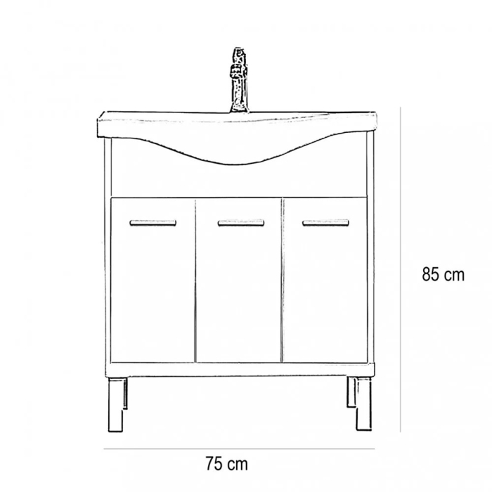 Leziter Masca chiuveta baie Nerva 75 cu lavoar [2]