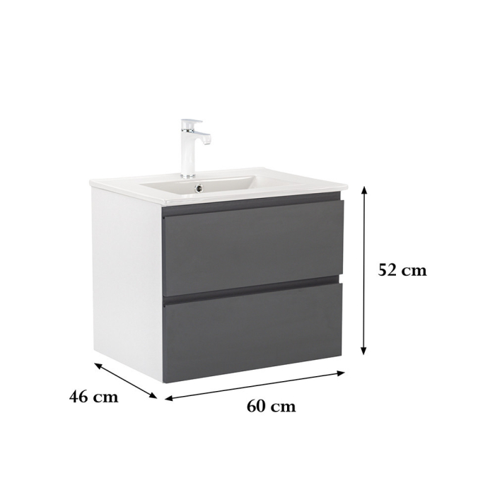 Leziter Vario Pull 60 dulap de bază cu chiuvetă alb-antracit [3]