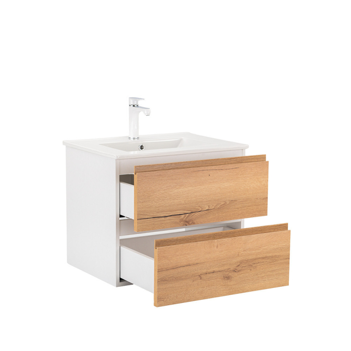 Leziter Vario Pull 60 dulap de bază cu chiuvetă stejar alb [5]