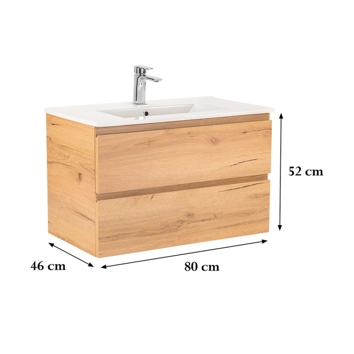 Leziter Vario Pull 80 dulap de bază cu chiuvetă stejar - stejar [3]