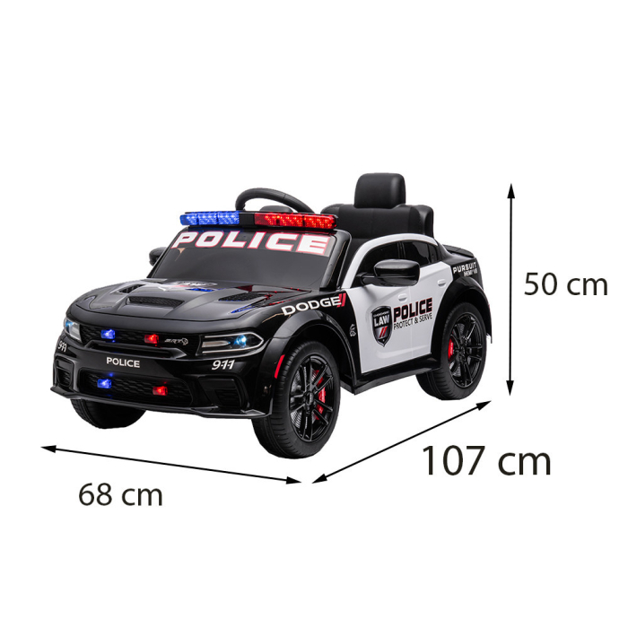 Leziter Mașină de poliție electrică Dodge neagră [3]