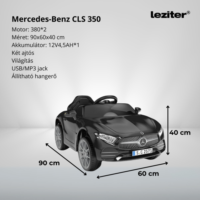Leziter Mașină electrică Mercedes Benz CLS 350 neagră [3]