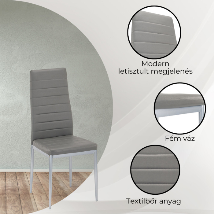 Leziter Midland 4+1 set de sufragerie gri-negru [6]